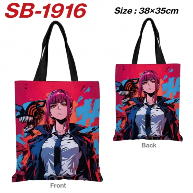 Chainsaw man Anime Canvas Handheld Shoulder Bag Handbag Shopping Bag 38X35CM SB-1916