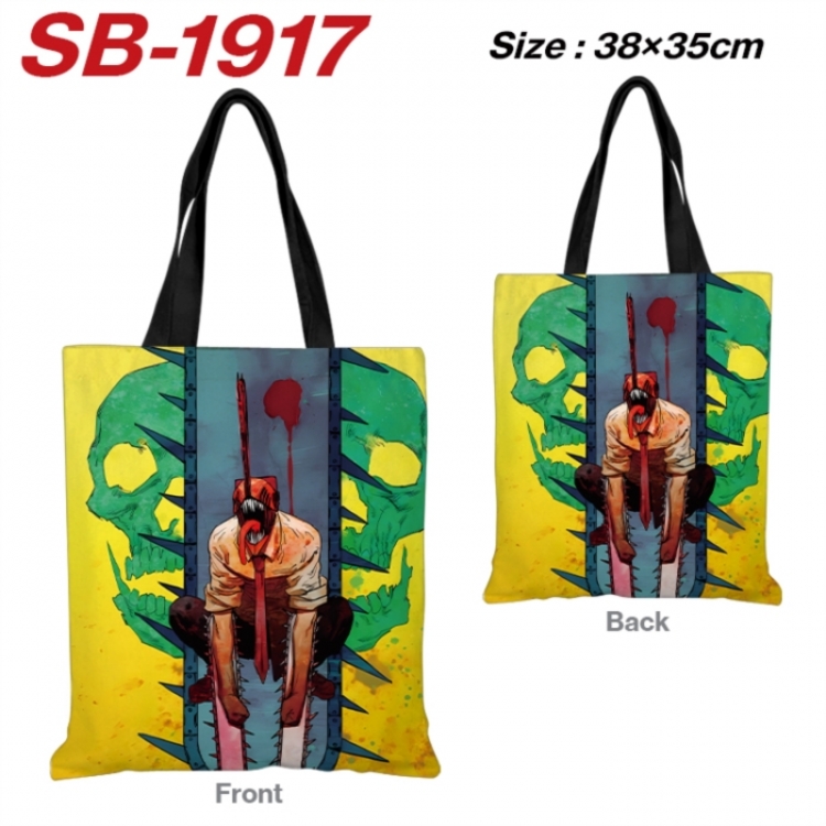 Chainsaw man Anime Canvas Handheld Shoulder Bag Handbag Shopping Bag 38X35CM SB-1917