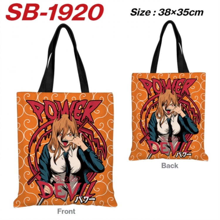 Chainsaw man Anime Canvas Handheld Shoulder Bag Handbag Shopping Bag 38X35CM SB-1920