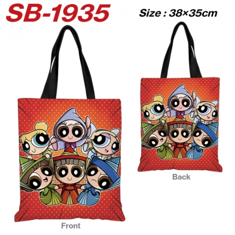The Powerpuff Girls Anime Canvas Handheld Shoulder Bag Handbag Shopping Bag 38X35CM