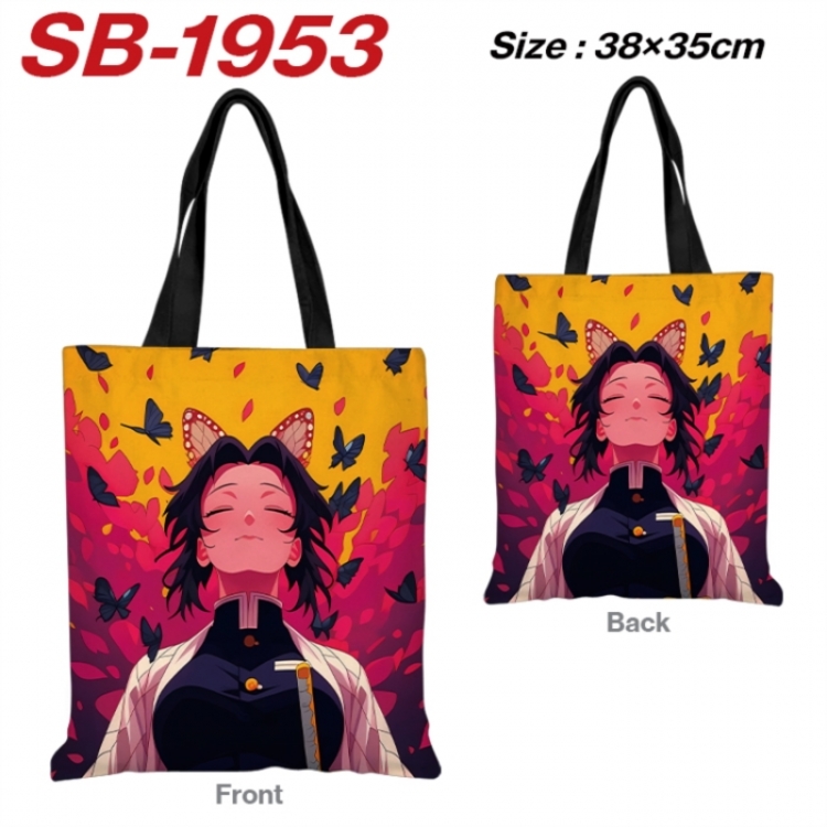 Demon Slayer Kimets Anime Canvas Handheld Shoulder Bag Handbag Shopping Bag 38X35CM