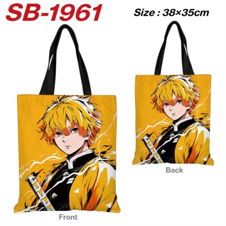 Demon Slayer Kimets Anime Canvas Handheld Shoulder Bag Handbag Shopping Bag 38X35CM