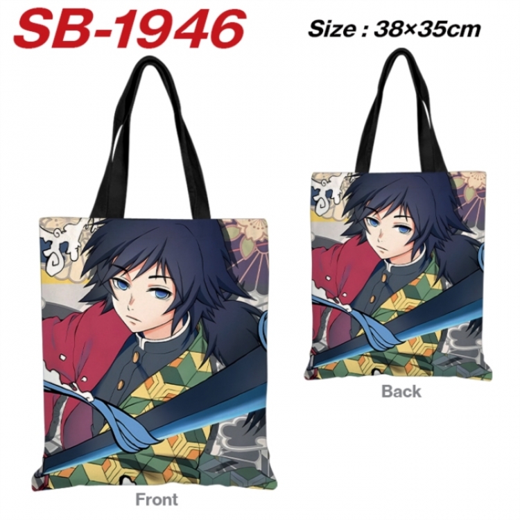 Demon Slayer Kimets Anime Canvas Handheld Shoulder Bag Handbag Shopping Bag 38X35CM