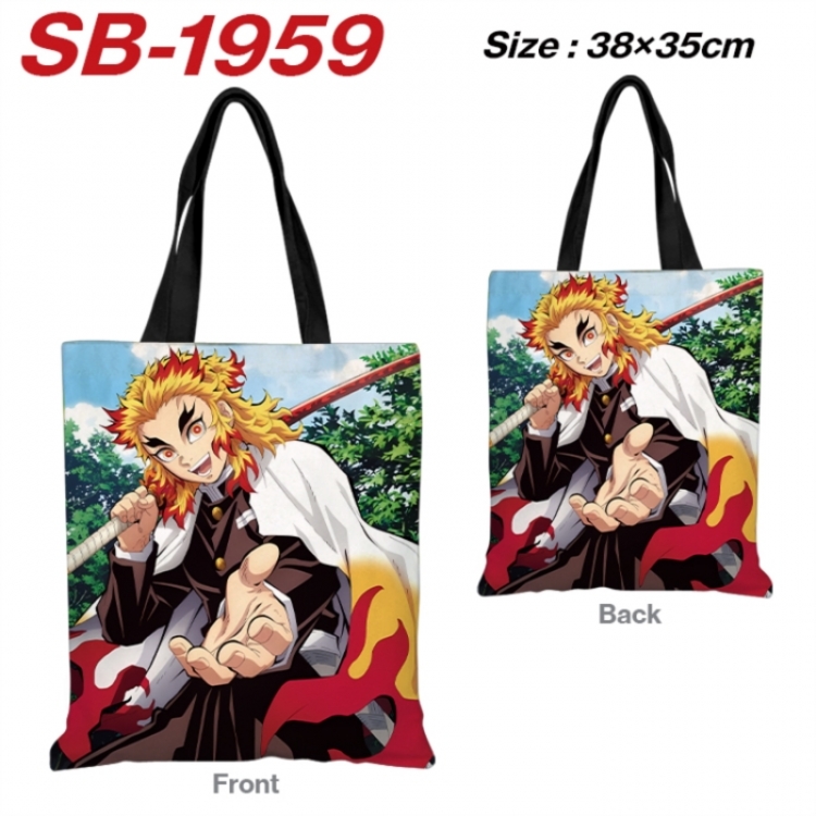 Demon Slayer Kimets Anime Canvas Handheld Shoulder Bag Handbag Shopping Bag 38X35CM