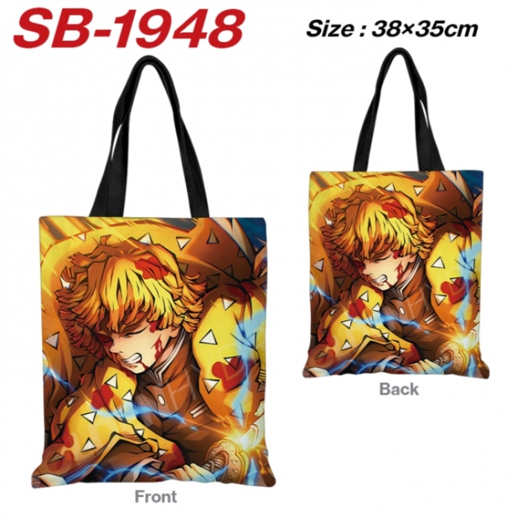 Demon Slayer Kimets Anime Canvas Handheld Shoulder Bag Handbag Shopping Bag 38X35CM