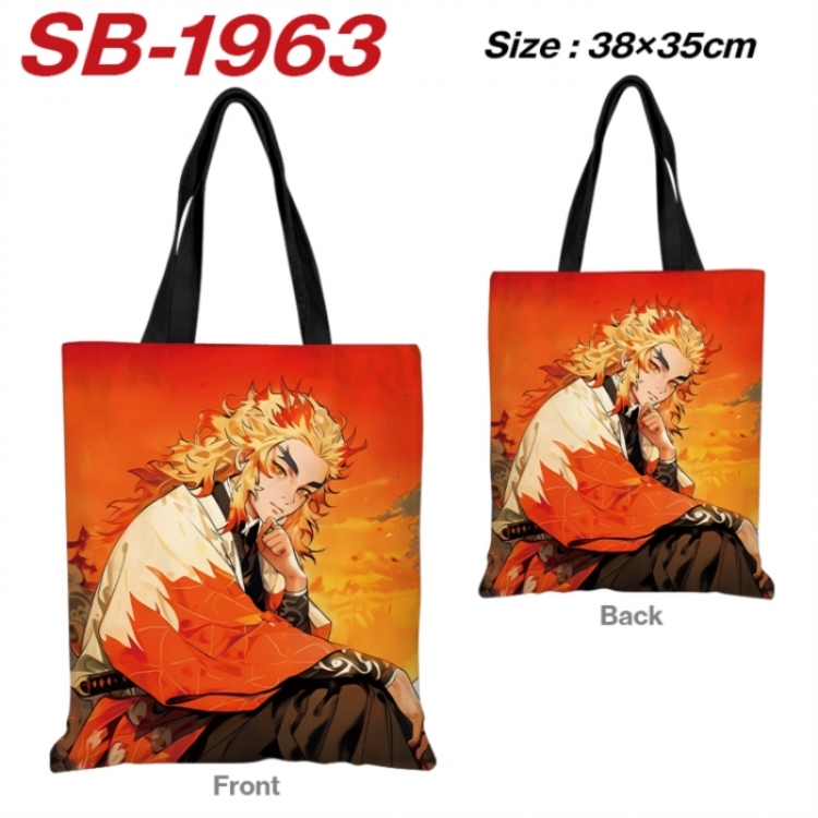 Demon Slayer Kimets Anime Canvas Handheld Shoulder Bag Handbag Shopping Bag 38X35CM