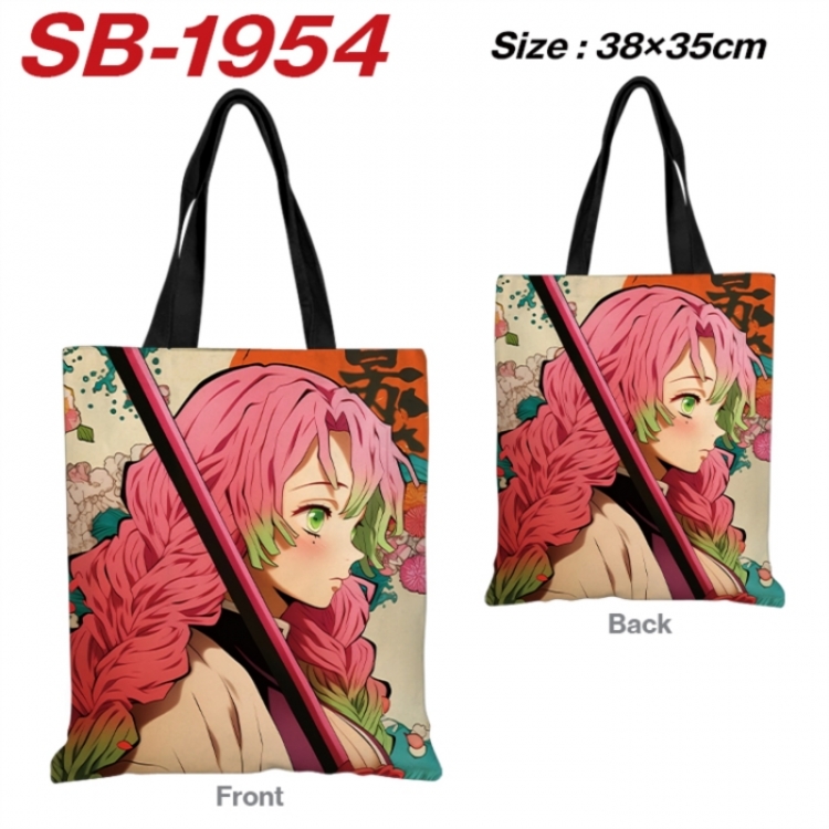 Demon Slayer Kimets Anime Canvas Handheld Shoulder Bag Handbag Shopping Bag 38X35CM