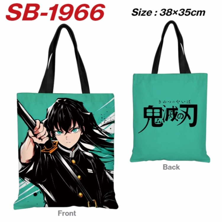 Demon Slayer Kimets Anime Canvas Handheld Shoulder Bag Handbag Shopping Bag 38X35CM