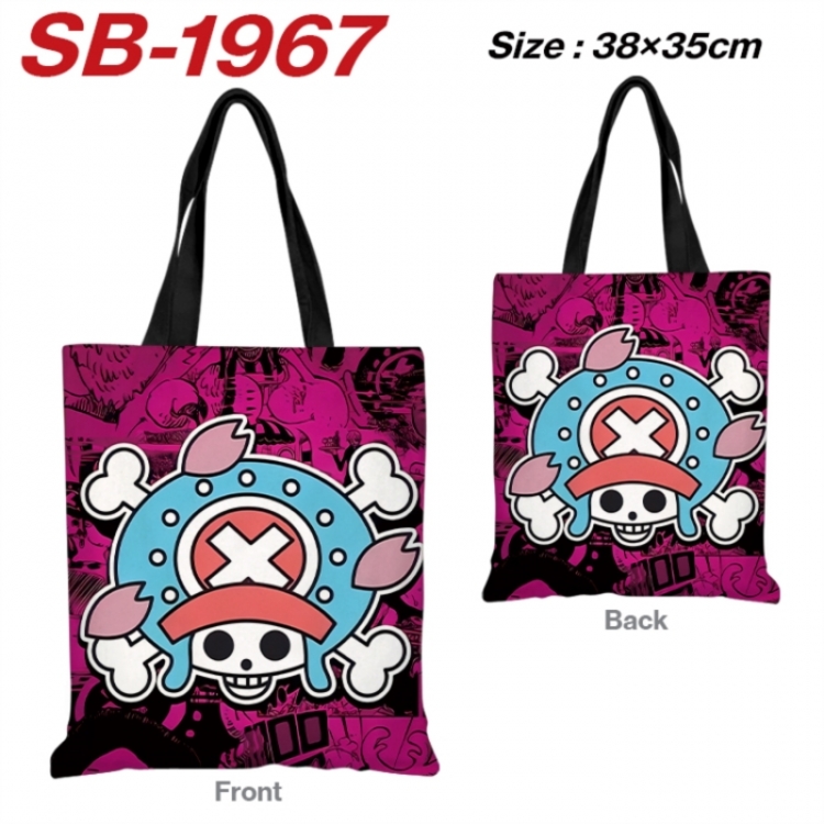 One Piece Anime Canvas Handheld Shoulder Bag Handbag Shopping Bag 38X35CM