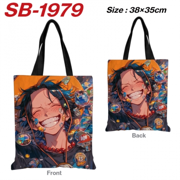 One Piece Anime Canvas Handheld Shoulder Bag Handbag Shopping Bag 38X35CM