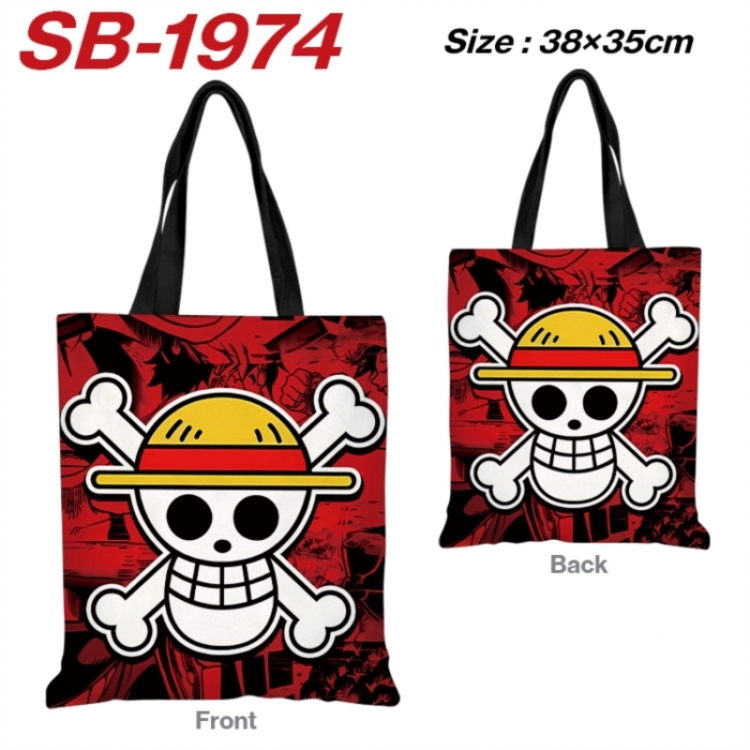 One Piece Anime Canvas Handheld Shoulder Bag Handbag Shopping Bag 38X35CM