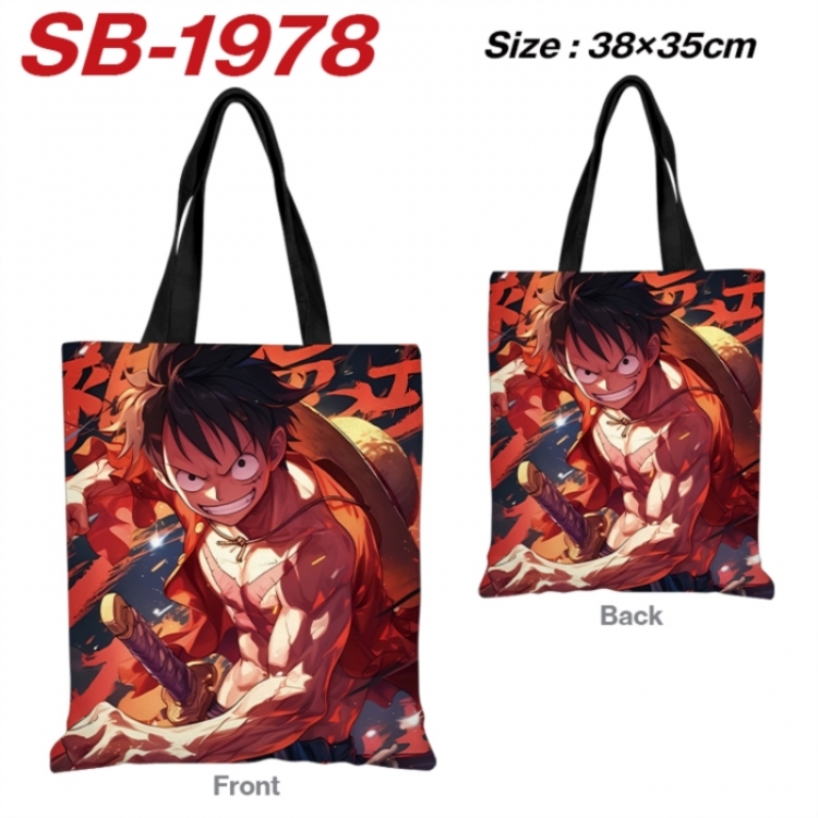 One Piece Anime Canvas Handheld Shoulder Bag Handbag Shopping Bag 38X35CM