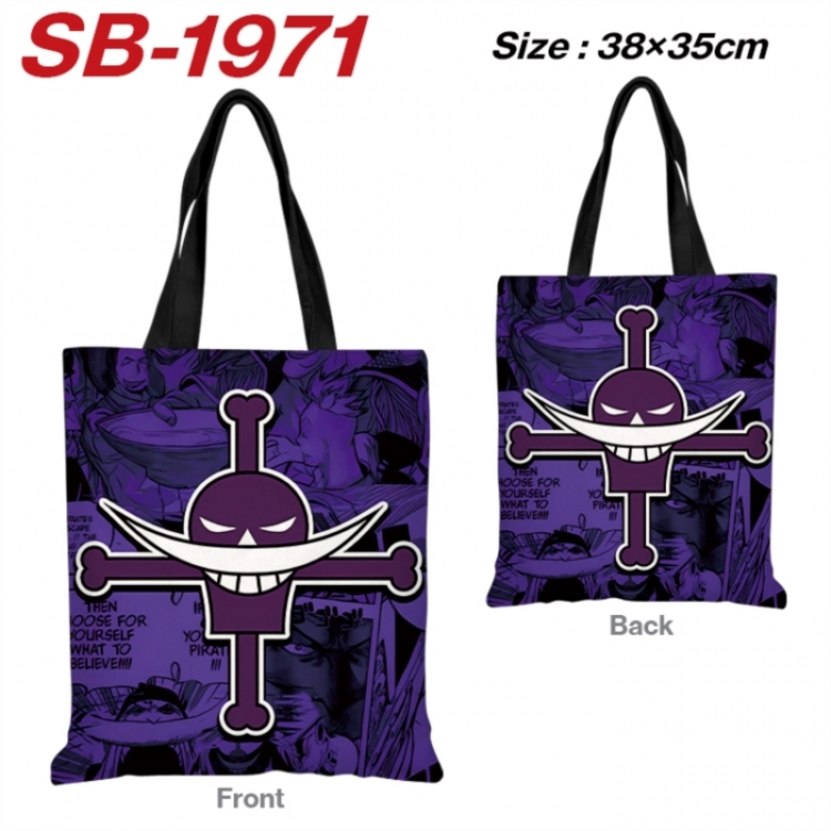 One Piece Anime Canvas Handheld Shoulder Bag Handbag Shopping Bag 38X35CM