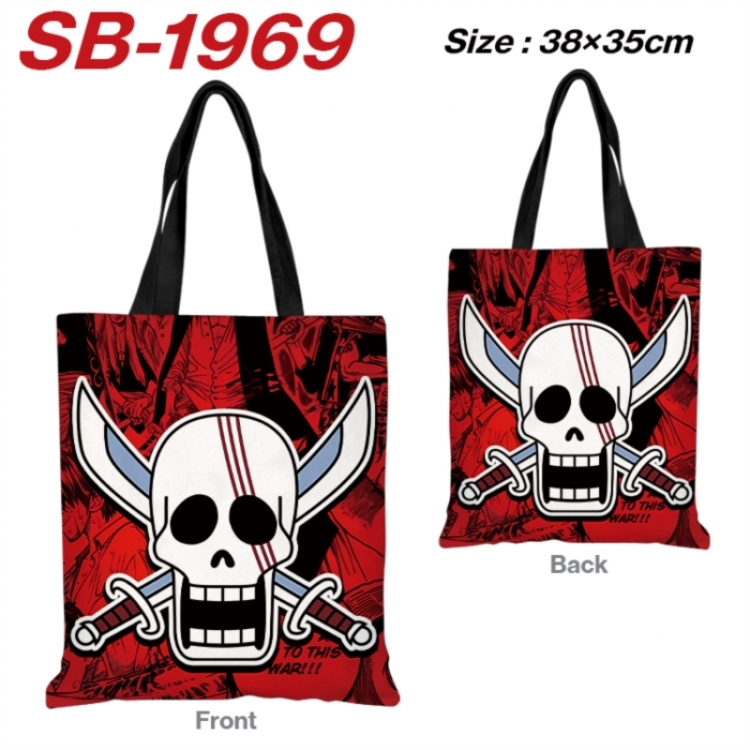 One Piece Anime Canvas Handheld Shoulder Bag Handbag Shopping Bag 38X35CM