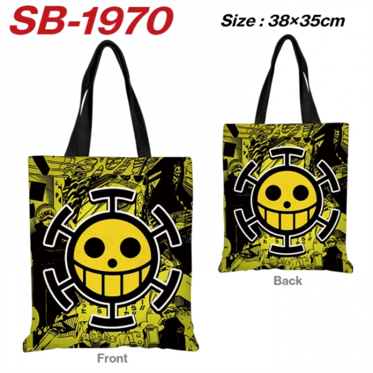 One Piece Anime Canvas Handheld Shoulder Bag Handbag Shopping Bag 38X35CM