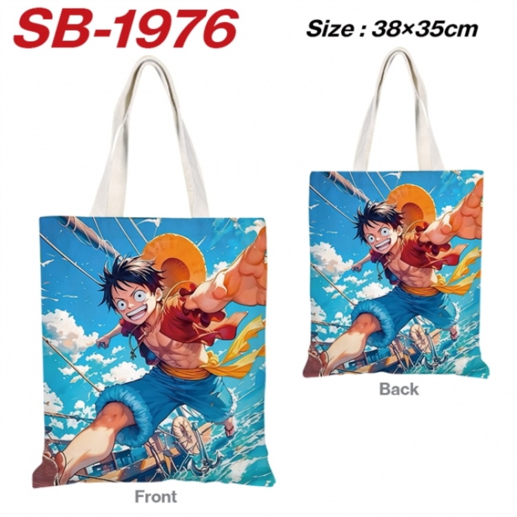 One Piece Anime Canvas Handheld Shoulder Bag Handbag Shopping Bag 38X35CM