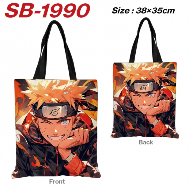 Naruto Anime Canvas Handheld Shoulder Bag Handbag Shopping Bag 38X35CM