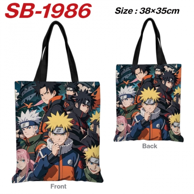 Naruto Anime Canvas Handheld Shoulder Bag Handbag Shopping Bag 38X35CM