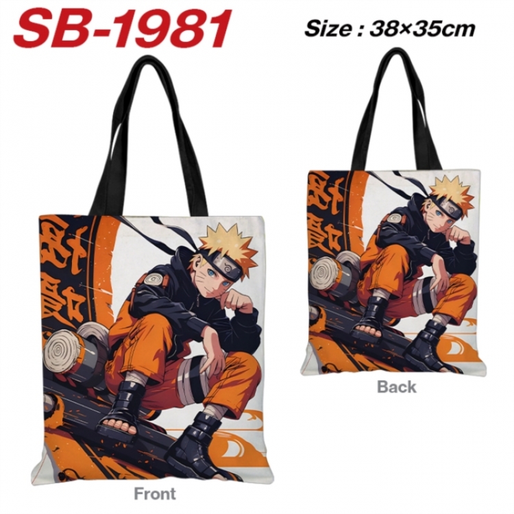 Naruto Anime Canvas Handheld Shoulder Bag Handbag Shopping Bag 38X35CM