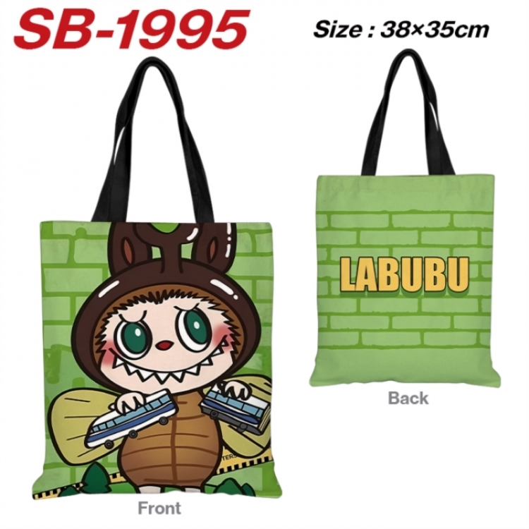 LABUBU Anime Canvas Handheld Shoulder Bag Handbag Shopping Bag 38X35CM