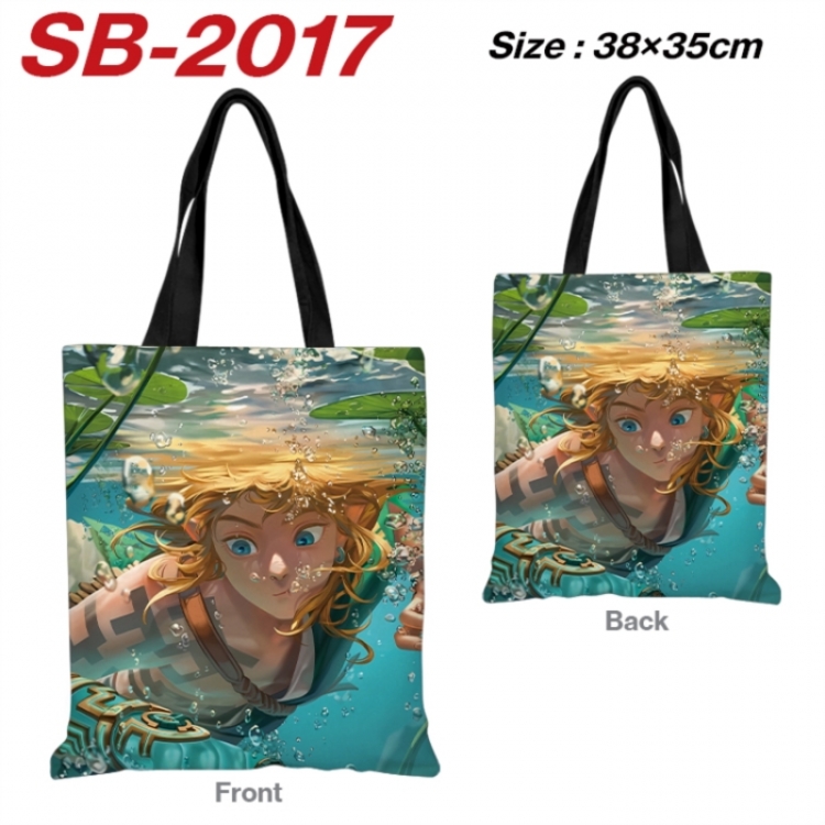 The Legend of Zelda Anime Canvas Handheld Shoulder Bag Handbag Shopping Bag 38X35CM