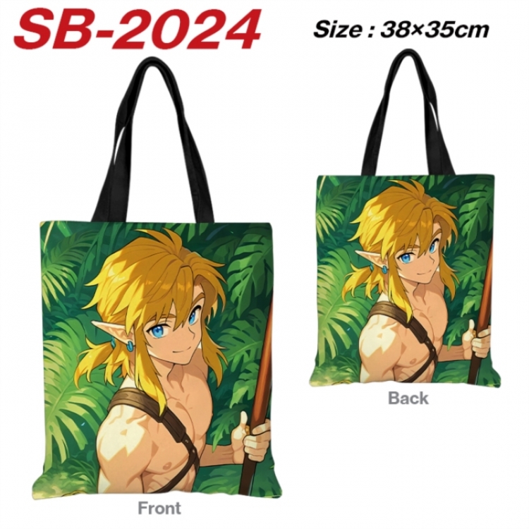 The Legend of Zelda Anime Canvas Handheld Shoulder Bag Handbag Shopping Bag 38X35CM