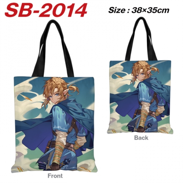 The Legend of Zelda Anime Canvas Handheld Shoulder Bag Handbag Shopping Bag 38X35CM