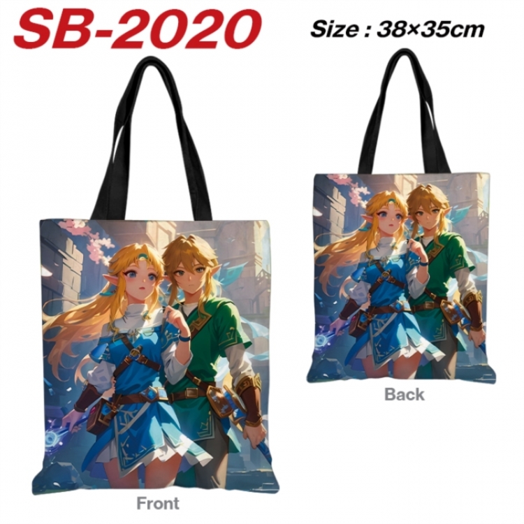 The Legend of Zelda Anime Canvas Handheld Shoulder Bag Handbag Shopping Bag 38X35CM