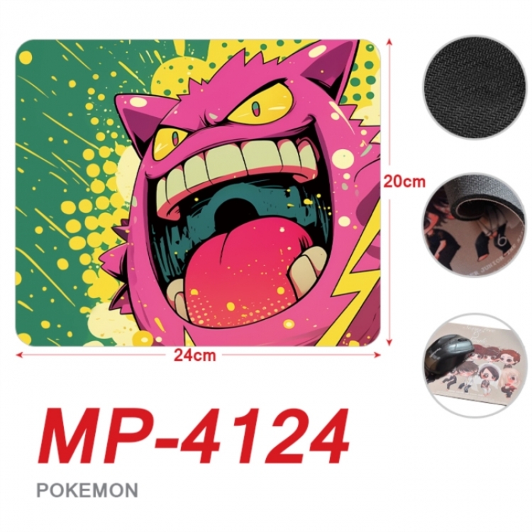 Pokemon Anime Full Color Printing Mouse Pad Unlocked 20X24cm price for 5 pcs