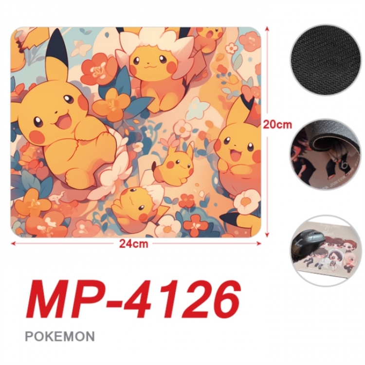 Pokemon Anime Full Color Printing Mouse Pad Unlocked 20X24cm price for 5 pcs