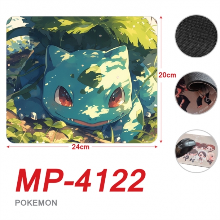 Pokemon Anime Full Color Printing Mouse Pad Unlocked 20X24cm price for 5 pcs