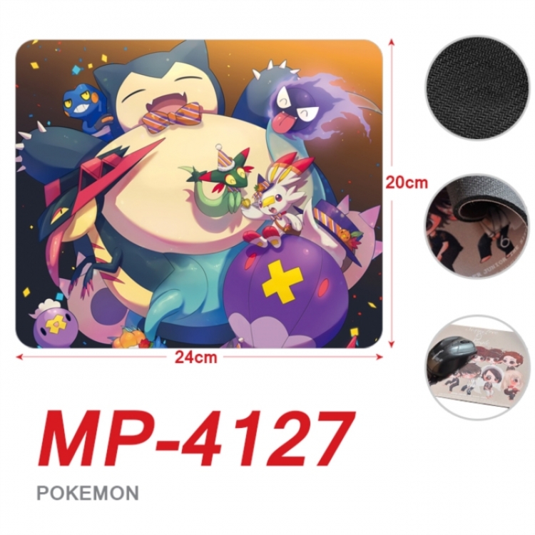 Pokemon Anime Full Color Printing Mouse Pad Unlocked 20X24cm price for 5 pcs