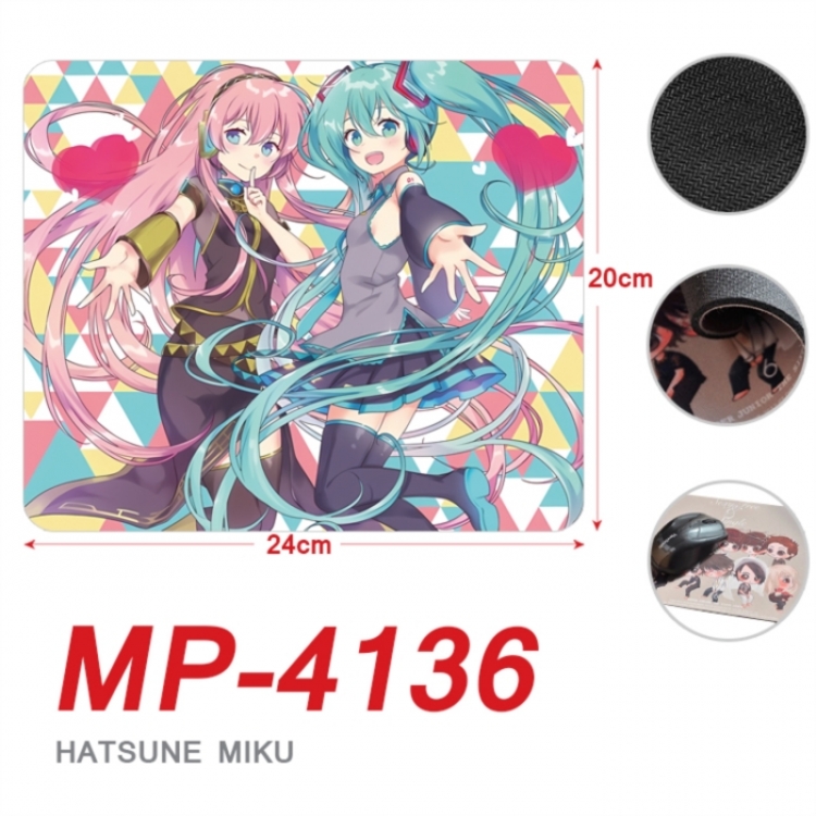 Hatsune Miku Anime Full Color Printing Mouse Pad Unlocked 20X24cm price for 5 pcs