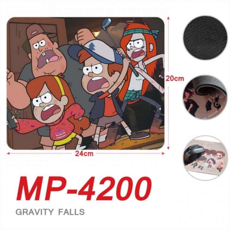Gravity Falls Anime Full Color Printing Mouse Pad Unlocked 20X24cm price for 5 pcs