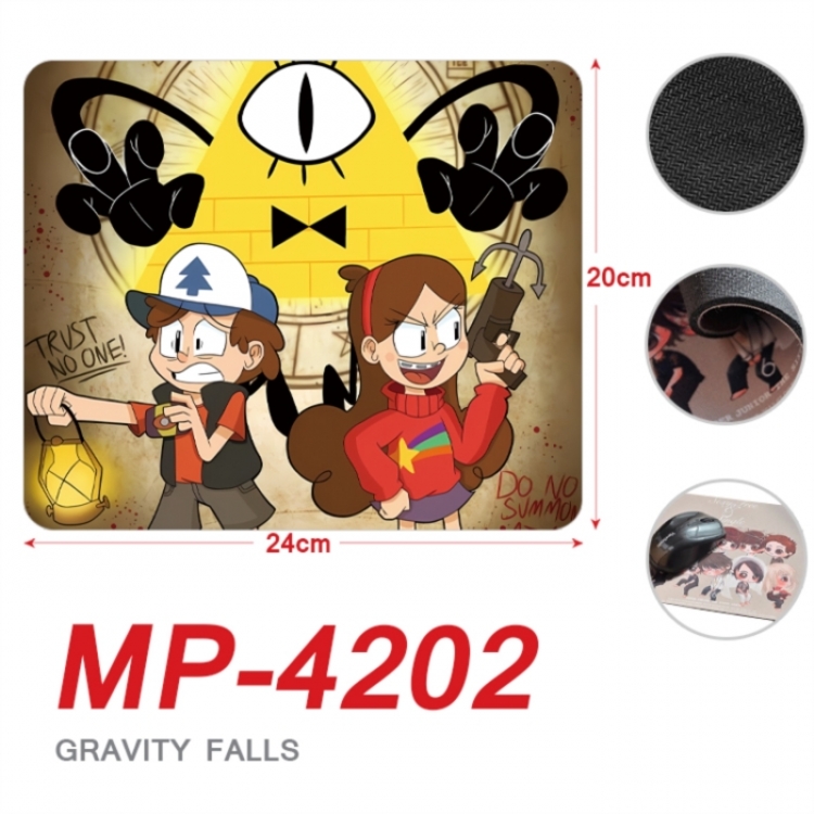 Gravity Falls Anime Full Color Printing Mouse Pad Unlocked 20X24cm price for 5 pcs