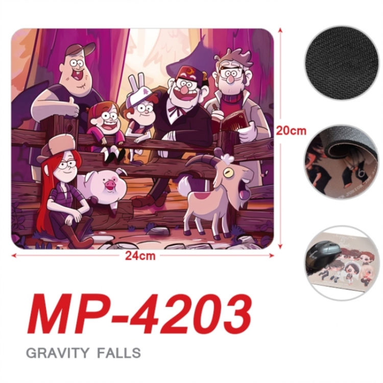 Gravity Falls Anime Full Color Printing Mouse Pad Unlocked 20X24cm price for 5 pcs