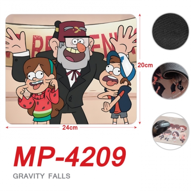 Gravity Falls Anime Full Color Printing Mouse Pad Unlocked 20X24cm price for 5 pcs