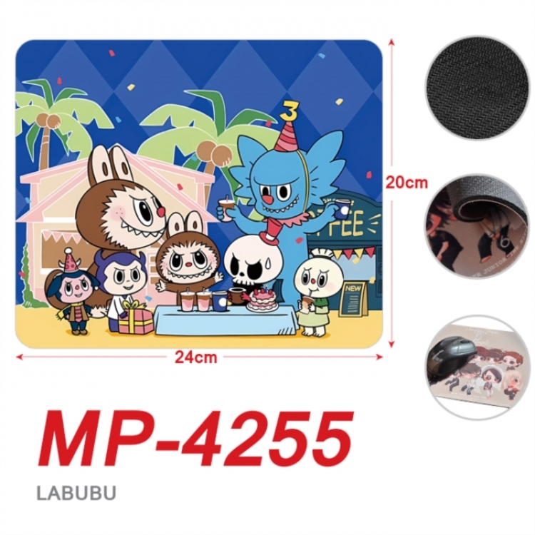 LABUBU Anime Full Color Printing Mouse Pad Unlocked 20X24cm price for 5 pcs