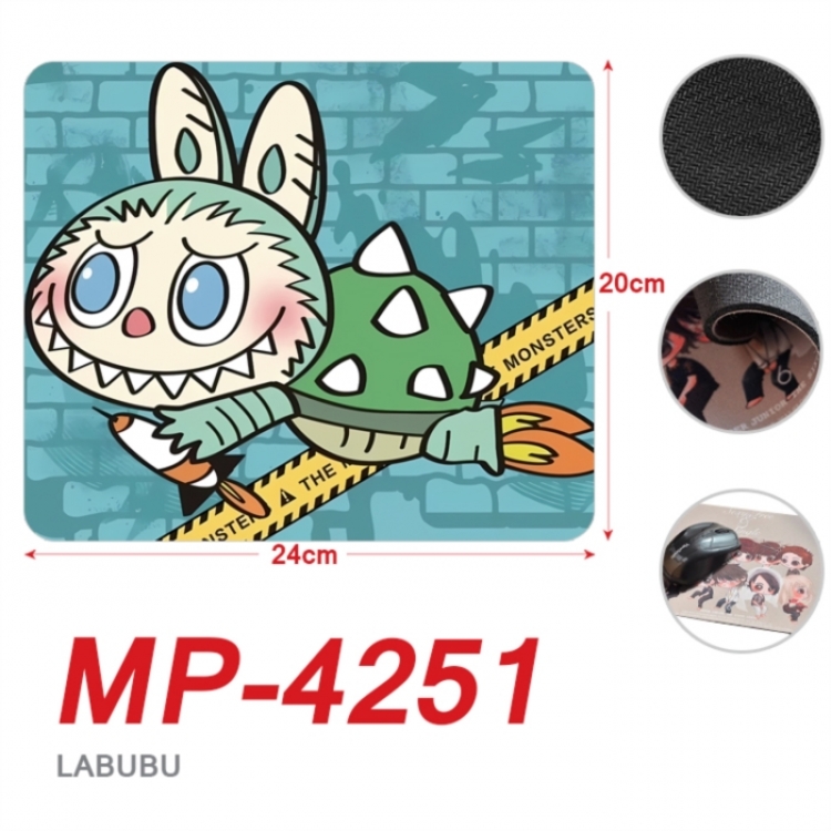 LABUBU Anime Full Color Printing Mouse Pad Unlocked 20X24cm price for 5 pcs