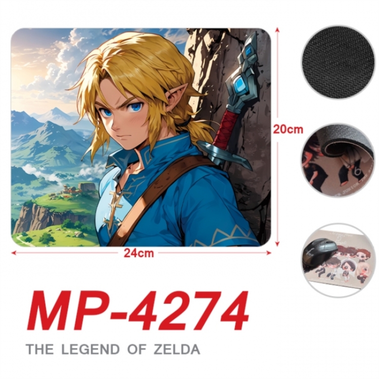 The Legend of Zelda Anime Full Color Printing Mouse Pad Unlocked 20X24cm price for 5 pcs