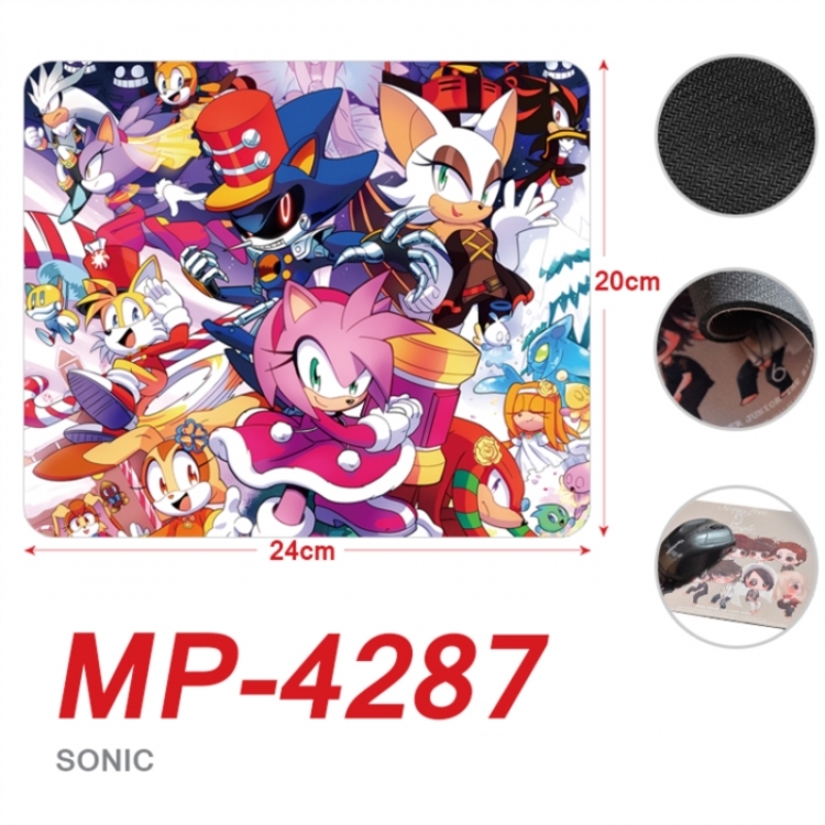 Sonic The Hedgehog Anime Full Color Printing Mouse Pad Unlocked 20X24cm price for 5 pcs