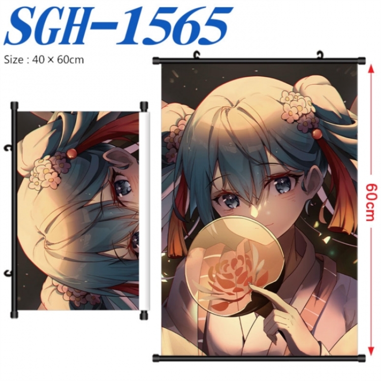 Hatsune Miku Anime digital printed pole style hanging picture Wall Scroll 40x60cm