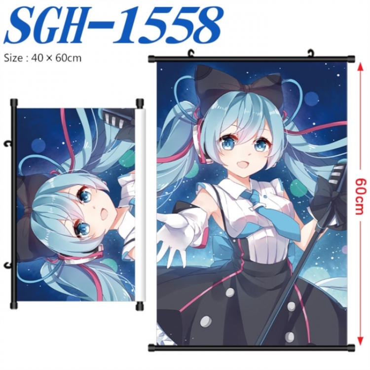 Hatsune Miku Anime digital printed pole style hanging picture Wall Scroll 40x60cm