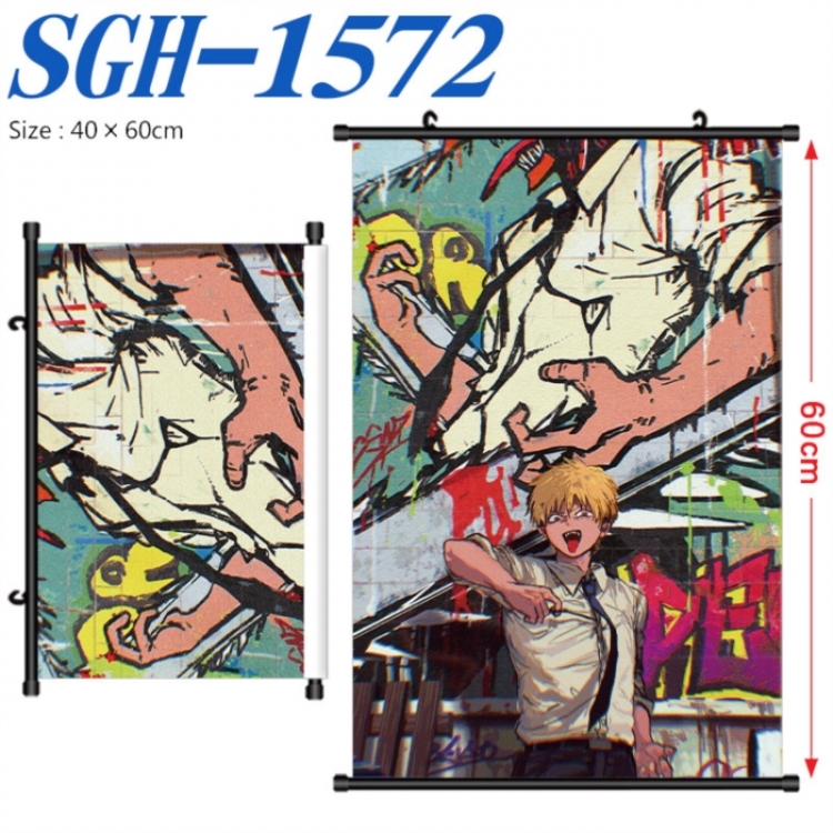 Chainsaw man Anime digital printed pole style hanging picture Wall Scroll 40x60cm