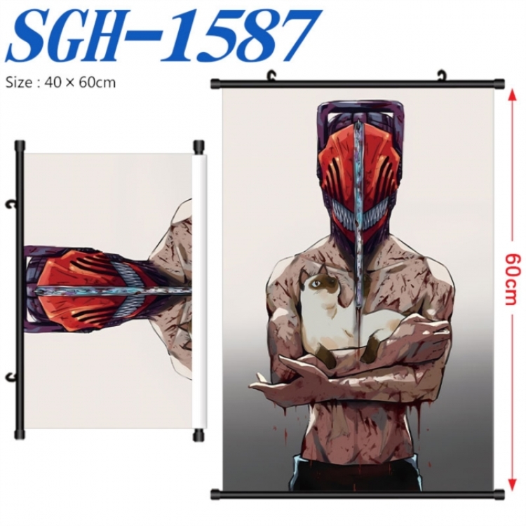 Chainsaw man Anime digital printed pole style hanging picture Wall Scroll 40x60cm