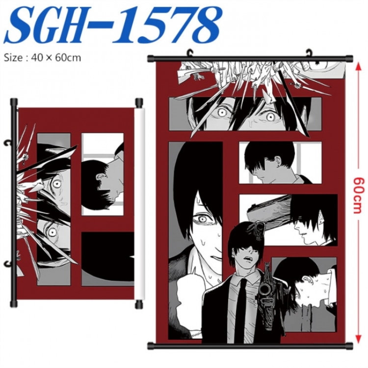 Chainsaw man Anime digital printed pole style hanging picture Wall Scroll 40x60cm