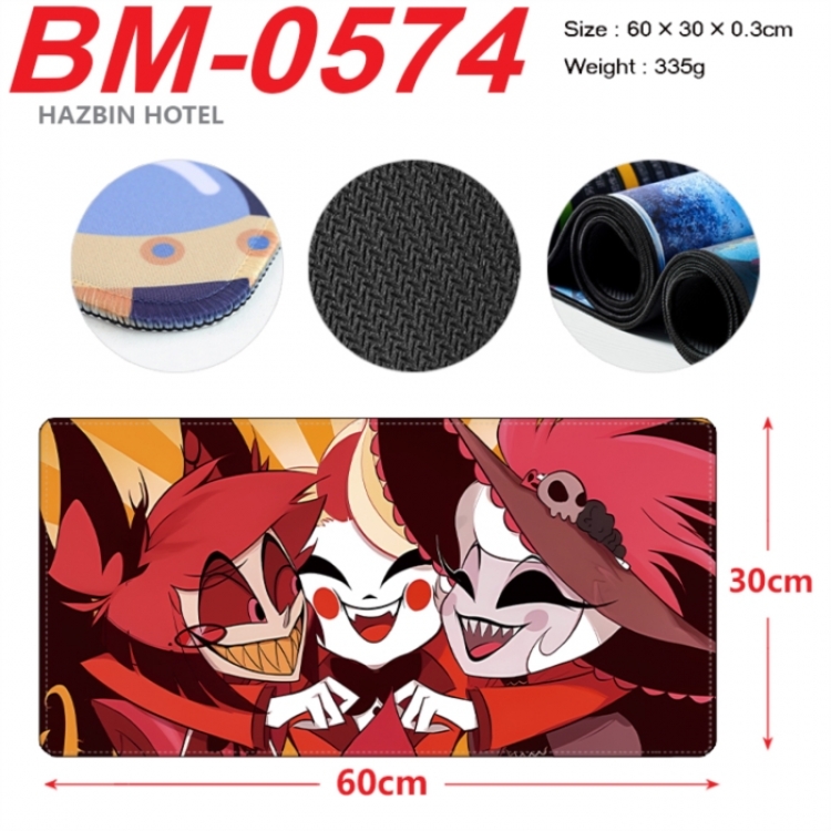 Hazbin Hotel Anime peripheral lock edge mouse pad 60X30cm