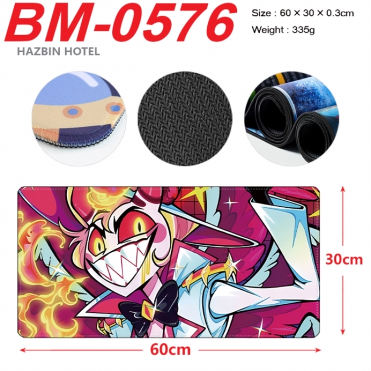 Hazbin Hotel Anime peripheral lock edge mouse pad 60X30cm