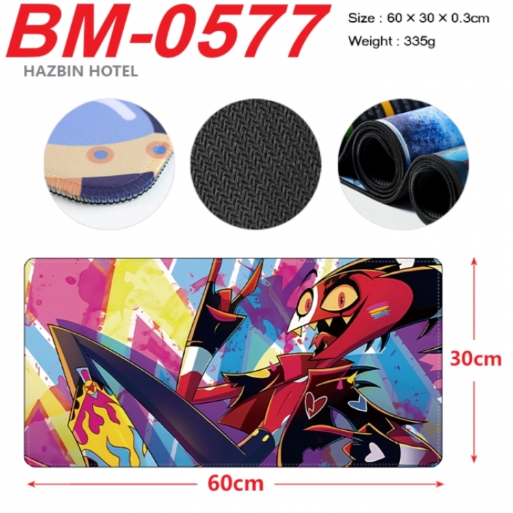 Hazbin Hotel Anime peripheral lock edge mouse pad 60X30cm