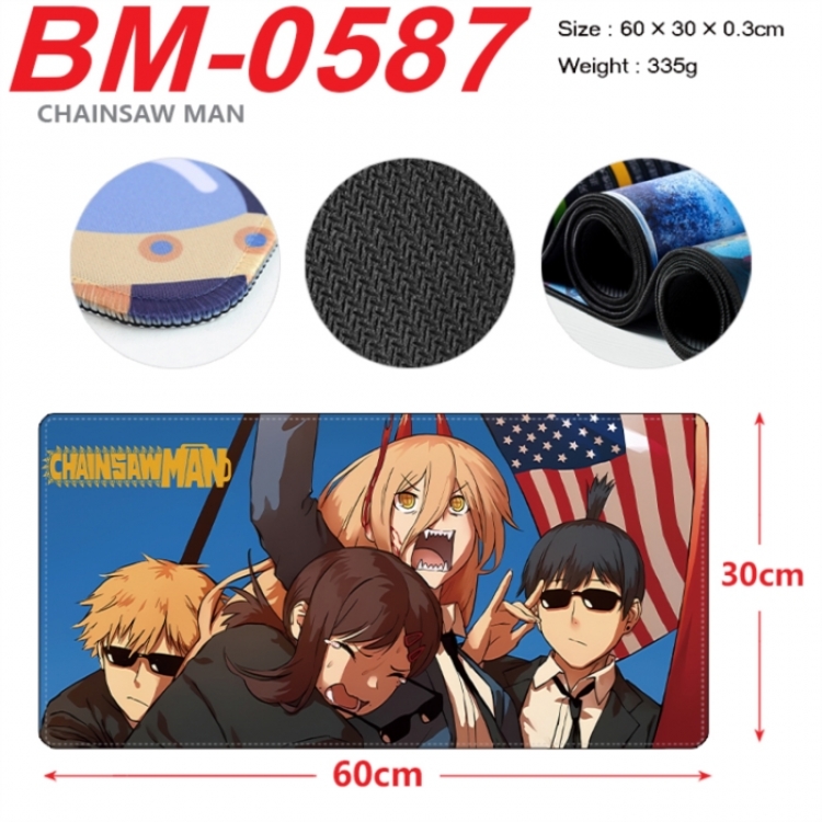 Chainsaw man Anime peripheral lock edge mouse pad 60X30cm